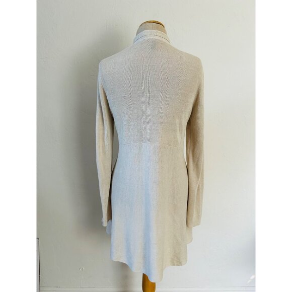 Eileen Fisher Women's SZ Small Gray Beige 100% Linen Open Front Cardigan - Picture 4 of 9